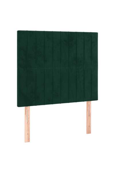 vidaxl Tăblie de pat verde închis 90x5x118/128 cm catifea