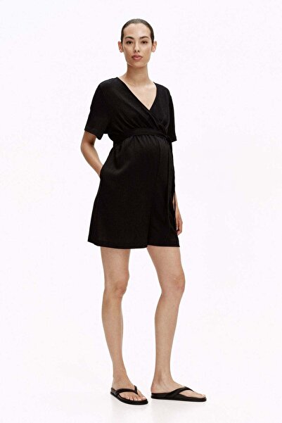 H&M MAMA Crinkled jersey playsuit