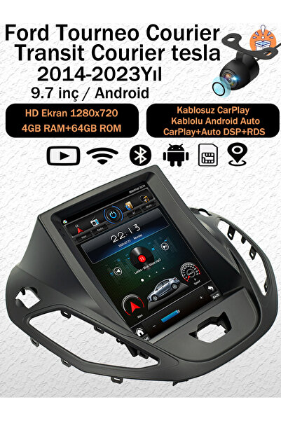 CONION Ford Tourneo Courier 2014-2023 Uyumlu 9.7 İnç Tesla Ekran Android 14 M...