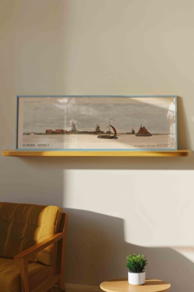 Buka Shops Claude Monet Zaandam Yel Değirmenleri Panoramik Çerçeveli Tablo