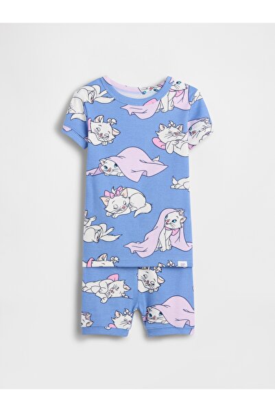 GAP Bebek Mavi Organik Brushed Pamuk Şort Pijama Takımı