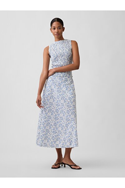 GAP Kadın Açık Mavi Pull-On Maxi Etek