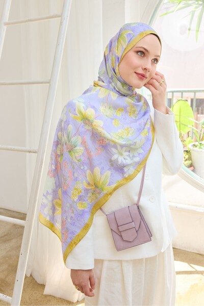 Silk Home Urban Hours Botanik Lila Mayda Şal