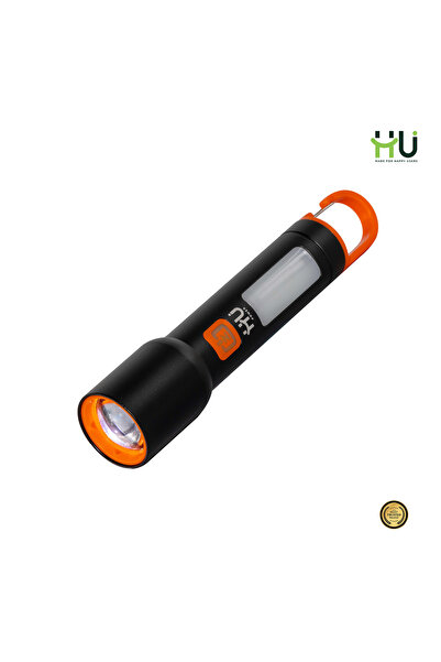 HU HAPPY USER Rechargeable LED Flashlight – White & Red Light, Zoomable Focus...