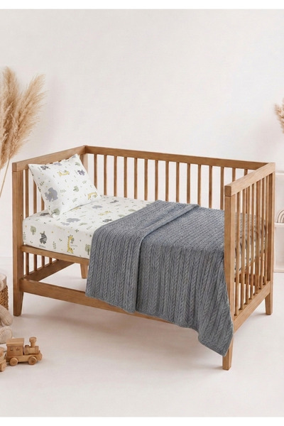 ngn collection Baby 3-Piece Pique Set 110X140 cm 100% Cotton Knitted Patterne...