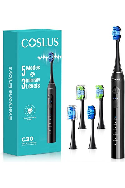 COSLUS C30 Electric Toothbrush for Adults & Teens: 5 Modes & 3 Intensities, D...