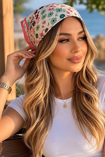 İmajButik Bandană roz cu model floral
