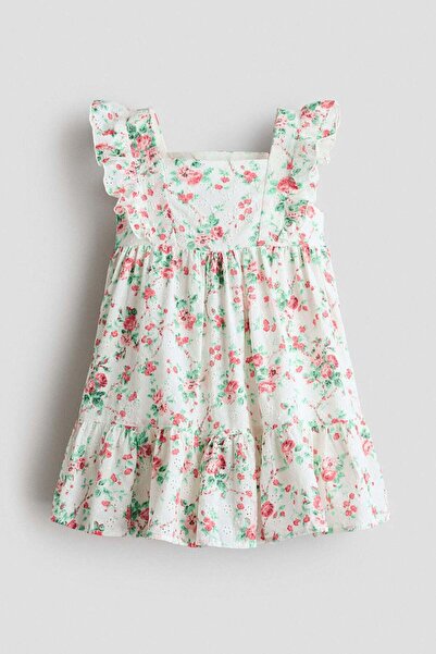 H&M Frill-trimmed patterned cotton dress