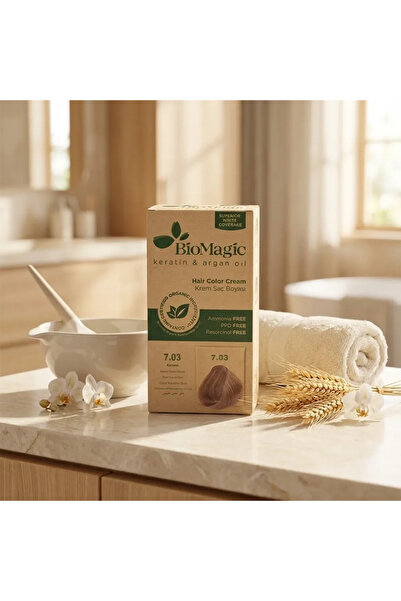BIOMAGIC Vopsea de păr fără amoniac blond auriu , 7.03