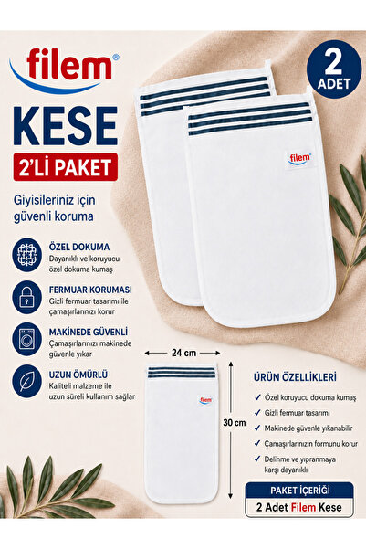 Magiclady Filem Beyaz Şerit Baskılı 2 Adet Peeling Hamam Banyo Kesesi 16x24 cm