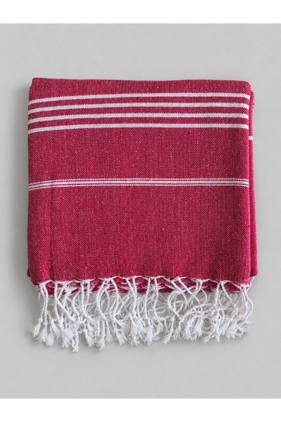 Livera Home Sultan Peshtemal |   100% Cotton, Natural Fringed |   Beach, Pool, Spa, Hammam, Sports, Travel Towel (Dried Rose - 90X180 cm)