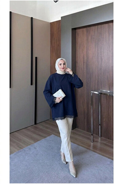 Asya Karen Lace Detailed Wide Sleeve Blouse