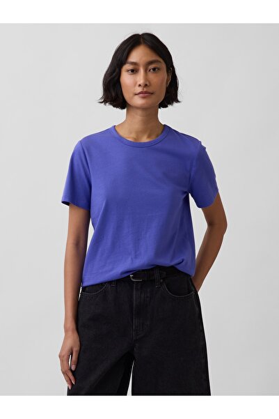 GAP Kadın Açık Mavi Organik Pamuk VintageSoft T-Shirt