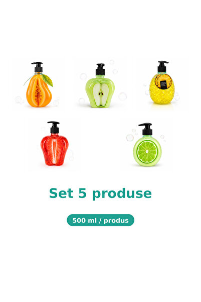 Tasty Set 5 Produse Tasty, Mix Pepene Galben, Mar Extract, Ananas, Capsuni, Lime