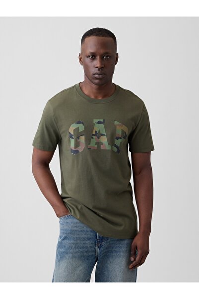 GAP Erkek Haki Everyday Soft Logo T-Shirt