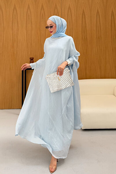 fushya design Taş Detaylı içlik Elbise Panço Abaya