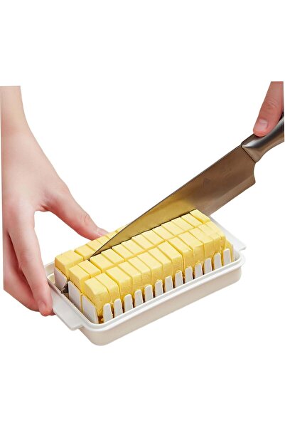 Arabest Butter Slicer Cutter,Portable Cheese Storage Holder,16.5x9.5x5 Cm,Whi...