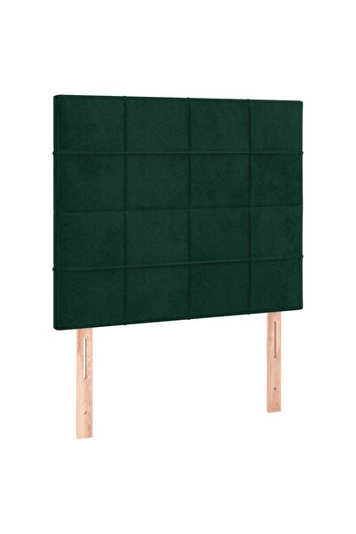 vidaxl Tăblie de pat verde închis 90x5x118/128 cm catifea