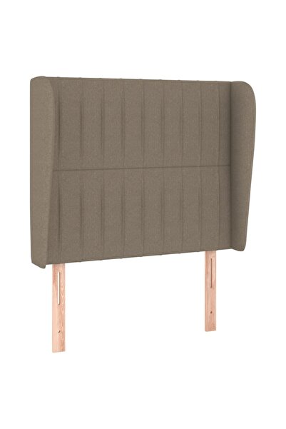vidaxl Tăblie de pat cu aripioare gri taupe 83x23x118/128 cm textil