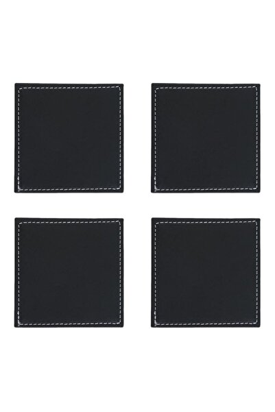 OEM Suport Pentru Pahare, Alb, Simplu, Piele artificială, 10x10cm