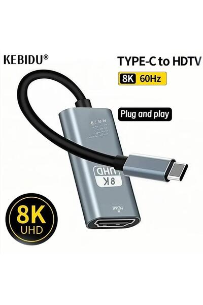 OEM KEBIDU USB-C to HDMI Adapter 8K 60Hz – Plug & Play για MacBook, iPhone 15...