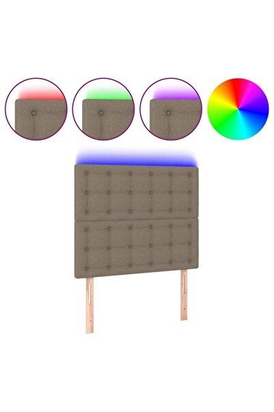 vidaxl Tăblie de pat cu LED, gri taupe, 80x5x118/128 cm, textil