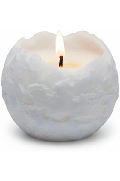 The Bros Handmade Spiral Taper Candle, Elegant Snowball Design, 1-Hour Long-L...