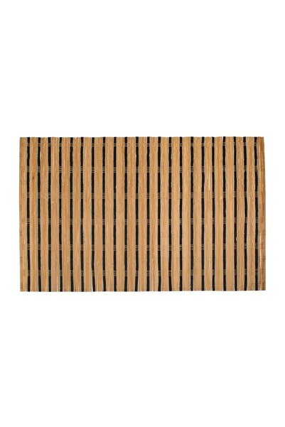 OEM Suport Pentru Farfurii, Bej, Model Geometric, Bambus, 45x30cm