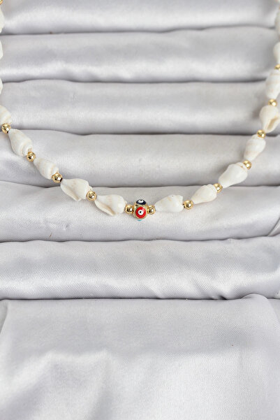 Clariss Natural Sea Shell Stringed Colorful Evil Eye Model Necklace
