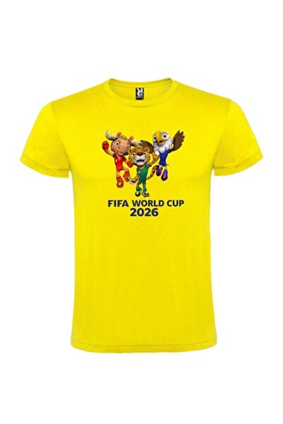 CRD PRINT Tricou unisex personalizat "Mascota FIFA World Cup 2026", Galben