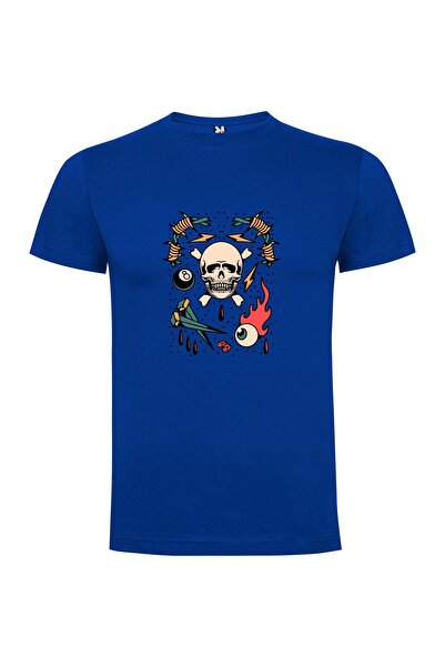 iLovePrints Billiard Skull Tattoo Flash Tshirt