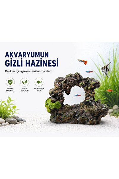 cdk Akvaryum Dekoru Kaya Mağarası – Balıklar İçin Saklanma, Dinlenme ve Üreme...
