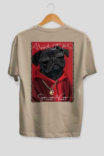 Ankhises Μπλουζάκι  "For Dog Lovers " με στάμπα 11 σκυλιών στην πλάτη, Μπεζ O...