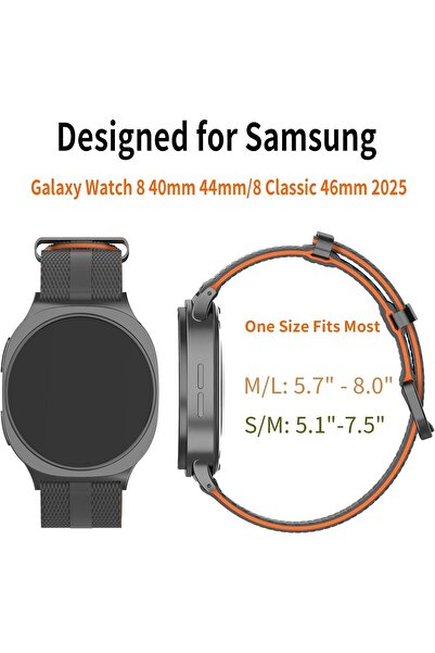 dado Striped Silicone Sport Strap Compatible with Samsung Galaxy Watch 8 Clas...