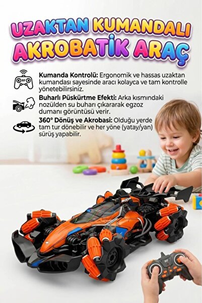Tıfıl Toys Uzaktan Kumandalı Işıklı Sesli Şarjlı 13 Fonksiyonlu Duman Atan 2....