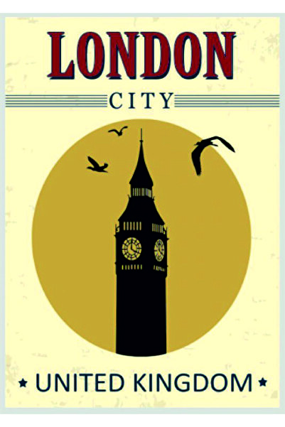Lucena Decor de perete din lemn MDF cu tematică Big Ben din Londra, tablou re...