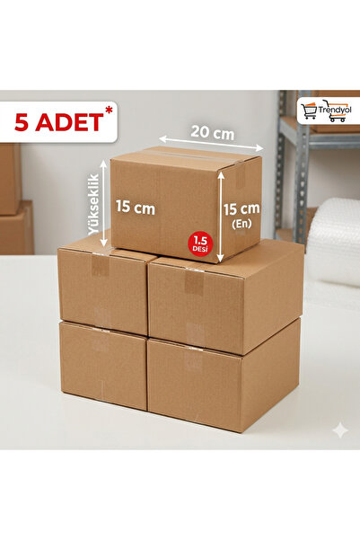 20x15x15 cm Koli - 1,5 Desi Koli - Çift Oluklu Koli ( 5 Adet )