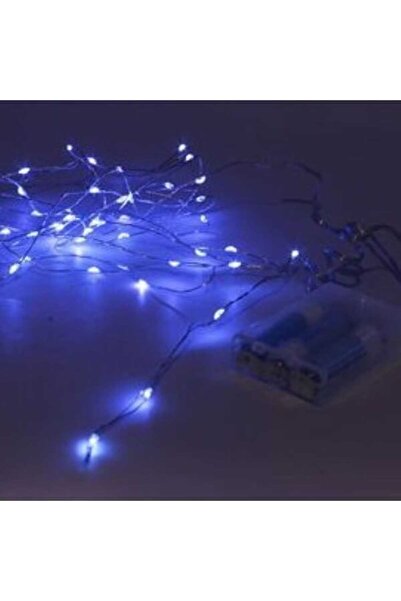 Generic 50 λαμπάκια LED σε σειρά μπαταρίας, 3,7 m, ασημί καλώδιο χαλκού (Copp...