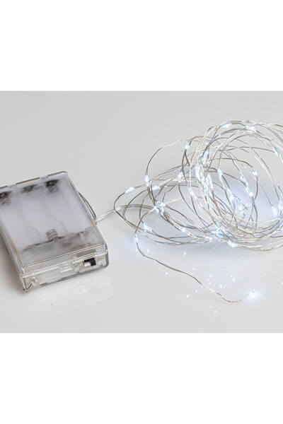 Generic 20 λαμπάκια LED σε σειρά μπαταρίας, 2 m, ασημί καλώδιο χαλκού (Copper...