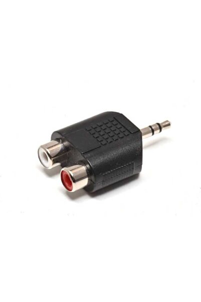 Generic Αντάπτορας 3,5mm male σε 2 RCA female (Μούφα), Μαύρος