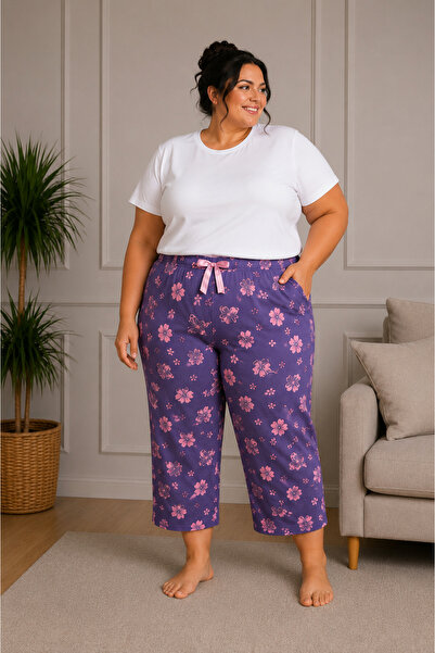 Lady Queen Lycra Ring Viscose King Size Capri Pajama Bottoms 6021