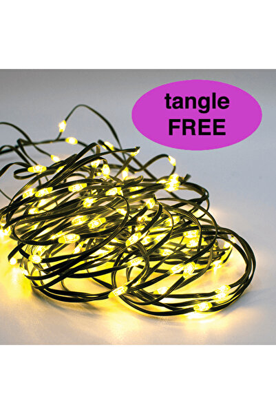 Generic 100 λαμπάκια LED σε σειρά, 10 m, πλακέ πράσινο καλώδιο χαλκού (Copper...