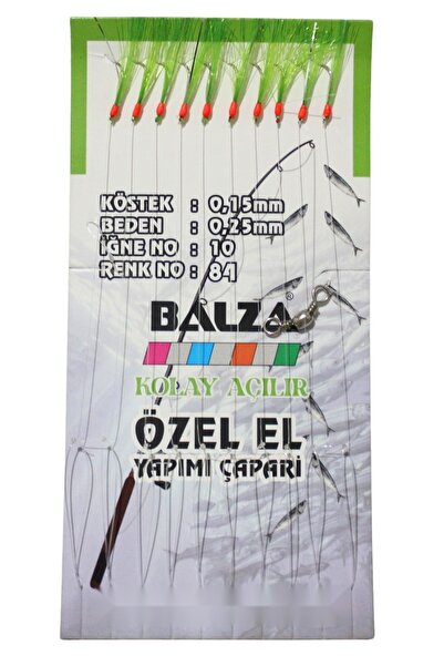 BALZA Kartelada 10'lu Özel El Yapımı Çapari (İğne No: 10)