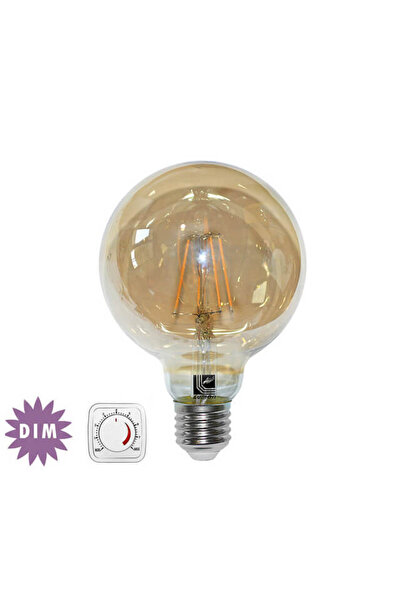 Adeleq Λάμπα LED FILAMENT (COG), μελί GLOBE Φ95, 6W, για Ντουί Ε27, 2200Κ Θερ...