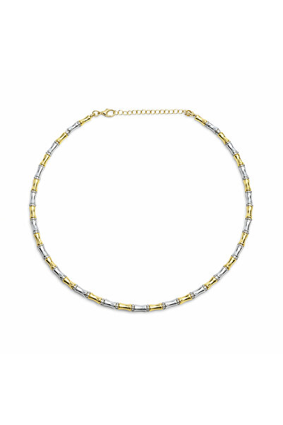 PerleJewelry Bambu Loop Silver & Gold Kolye