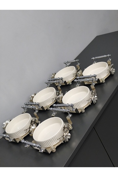 PARILTI HOME COLLECTİON 6-Piece Round Porcelain Presentation Bowl & Breakfast...