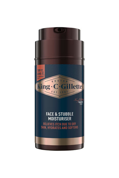 King C. Gillette مرطب للوجه واللحية الخفيفة - يخفف الحكة الناتجة عن جفاف البش...