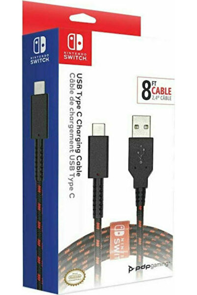 Pdp Καλώδιο φόρτισης USB Type C για Switch σε μαύρο χρώμα