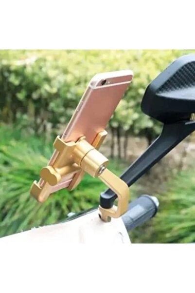 The Kaku Dikiz Ayna Bağlantılı Metal Motosiklet ve Bisiklet Telefon Tutucu Metal Motorsiklet Telefon Tutacağı