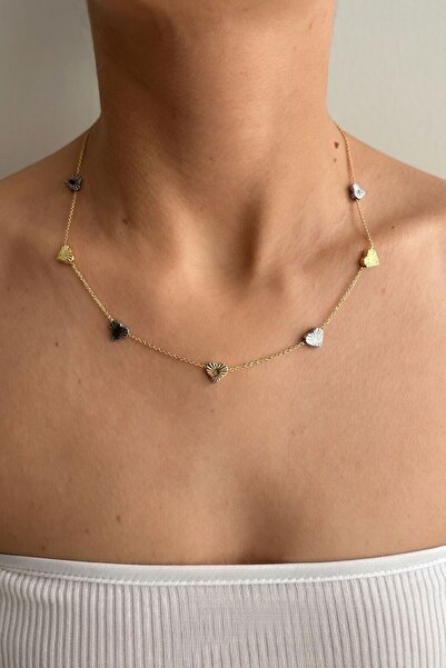 RMY MODA Women's Gold Heart Chain Necklace